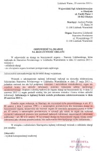odpowiedź starosty na skargę.
