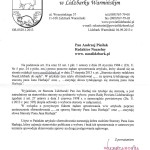 Pismo w którym Wicestarosta mgr Jarosław Kogut żąda sprostowania artykułu.