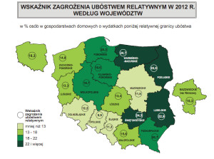 zagrożenie ubóstwem wg województw_cr