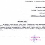 Oświadczenie Starosty 