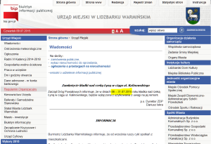 Pierwotny komunikat na oficjalnej stronie UM. 