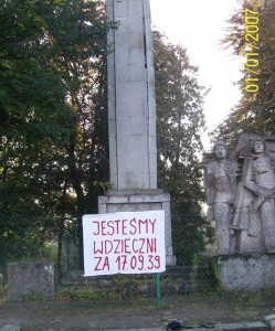 Pomnik tzw. "wdzięczności" Armii Radzieckiej w Lidzbarku Warmińskim. 