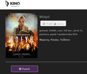 Zrzut ekranu ze strony kina w LDK-u. Lidzbarska projekcja filmu miała być ocenzurowana?